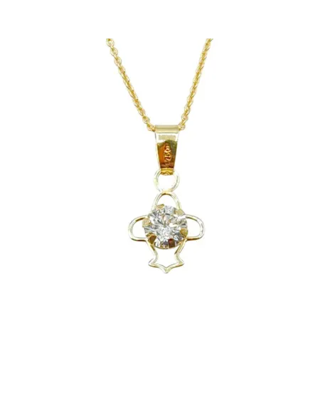 Girocollo Casella Gioielli in Oro Giallo con Punto Luce