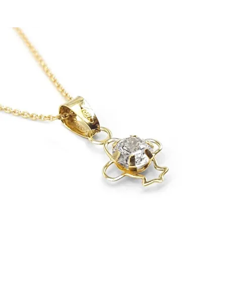 Casella Gioielli Choker Necklace in Yellow Gold with Light Point