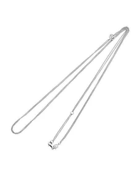 Collier Chantecler double rolo avec intercalaire Coq en or blanc