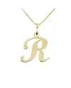 Girocollo Casella Gioielli in Oro Giallo con Lettera "R"