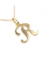 Collier ras du cou en or jaune Casella Gioielli avec lettre « R »