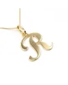 Collier ras du cou en or jaune Casella Gioielli avec lettre « R »