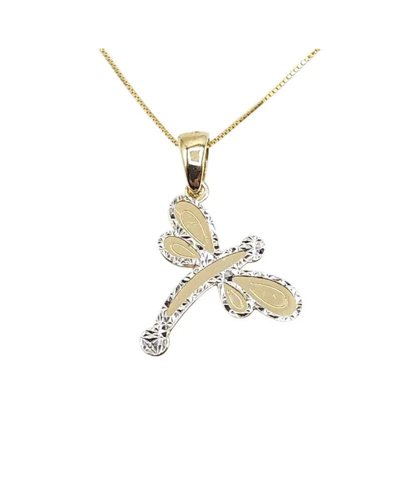 Girocollo Casella Gioielli in Oro Bicolore con Libellula