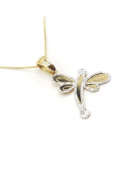 Girocollo Casella Gioielli in Oro Bicolore con Libellula