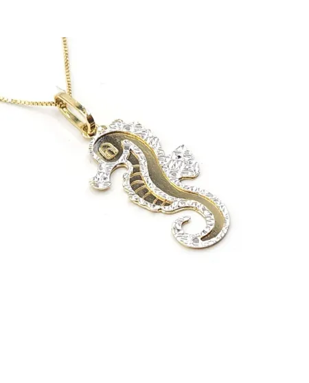 Casella Gioielli Choker in Two-Tone Gold with Seahorse