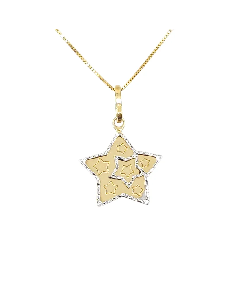 Girocollo Casella Gioielli in Oro Bicolore con Stella