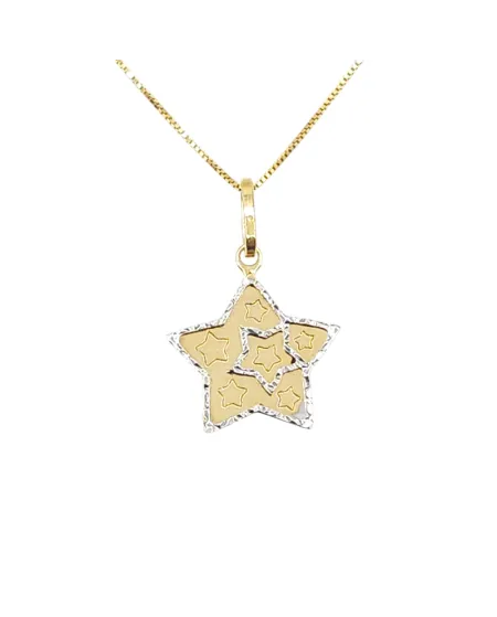 Girocollo Casella Gioielli in Oro Bicolore con Stella