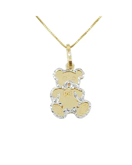 Girocollo Casella Gioielli in Oro Bicolore con Orsacchiotto