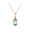 Collier ras du cou en or rose avec pierre ovale verte Casella Gioielli