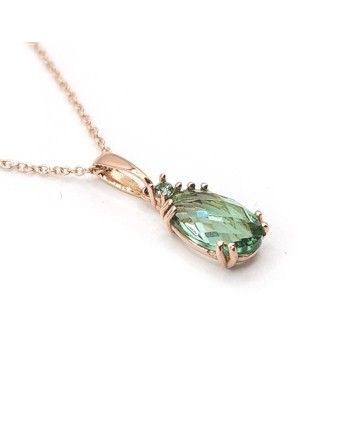 Casella Gioielli Rose Gold Choker with Green Oval Stone