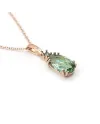 Girocollo Casella Gioielli in Oro Rosa con Pietra Ovale Verde