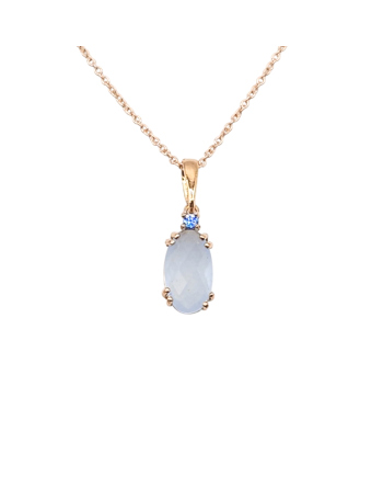 Casella Gioielli Rose Gold Choker with Oval Sky Blue Stone