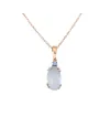 Casella Gioielli Rose Gold Choker with Oval Sky Blue Stone