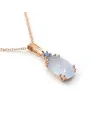 Casella Gioielli Rose Gold Choker with Oval Sky Blue Stone