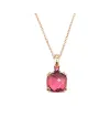 Girocollo Casella Gioielli in Oro Rosa con Pietra Rosa