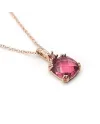 Girocollo Casella Gioielli in Oro Rosa con Pietra Rosa