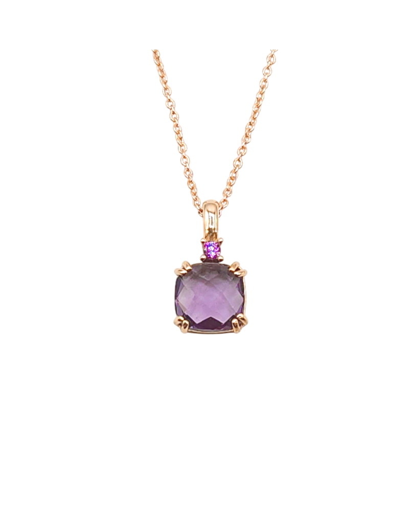 Casella Gioielli Choker in Rose Gold with Purple Stone