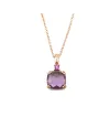 Collier ras du cou Casella Gioielli en or rose avec pierre violette