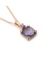 Collier ras du cou Casella Gioielli en or rose avec pierre violette