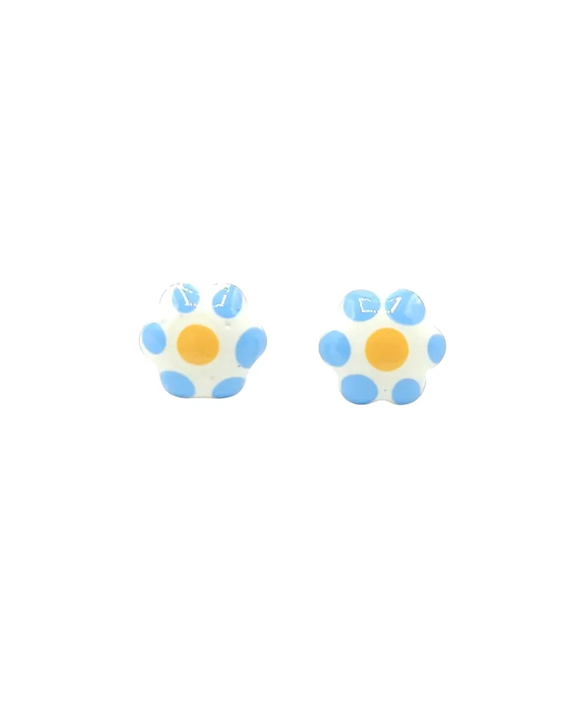 Boucles d'oreilles Casella Gioielli en or jaune avec fleurs émaillées Boucles d'oreilles Casella Gioielli en or jaune avec fleurs émaillées