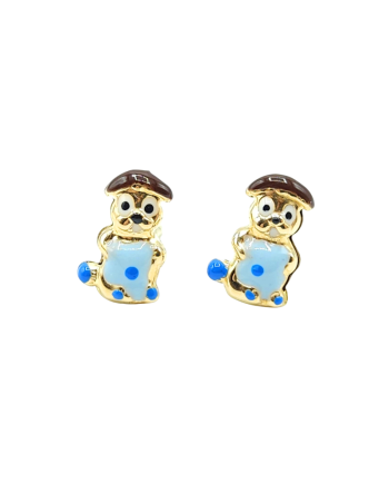 Casella Gioielli Yellow Gold Earrings with Enamelled Squirrels