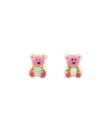 Boucles d'oreilles pour bébé fille Casella Gioielli en or jaune avec oursons émaillés