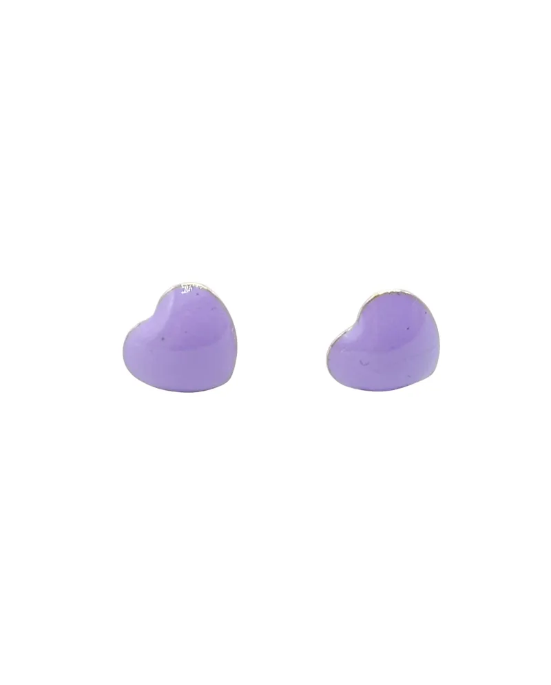 Boucles d'oreilles pour bébé fille Casella Gioielli en or jaune avec cœurs émaillés