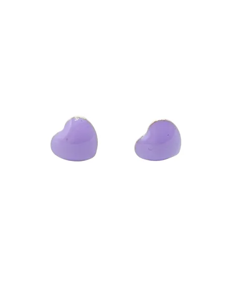 Boucles d'oreilles pour bébé fille Casella Gioielli en or jaune avec cœurs émaillés