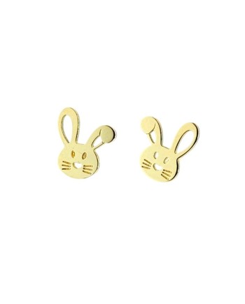Boucles d'oreilles pour bébé fille Casella Gioielli en or jaune avec lapins