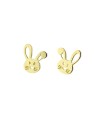 Casella Gioielli Baby Girl Earrings in Yellow Gold with Bunnies