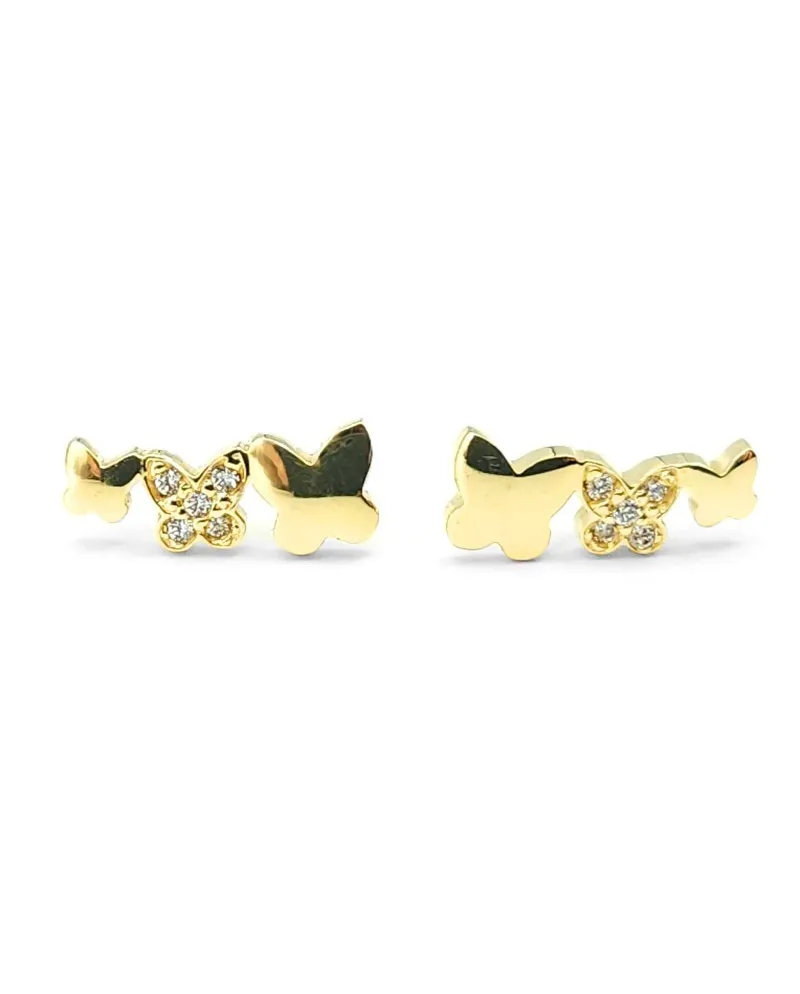 Orecchini Bambina Casella Gioielli in Oro Giallo con Farfalle Luminose
