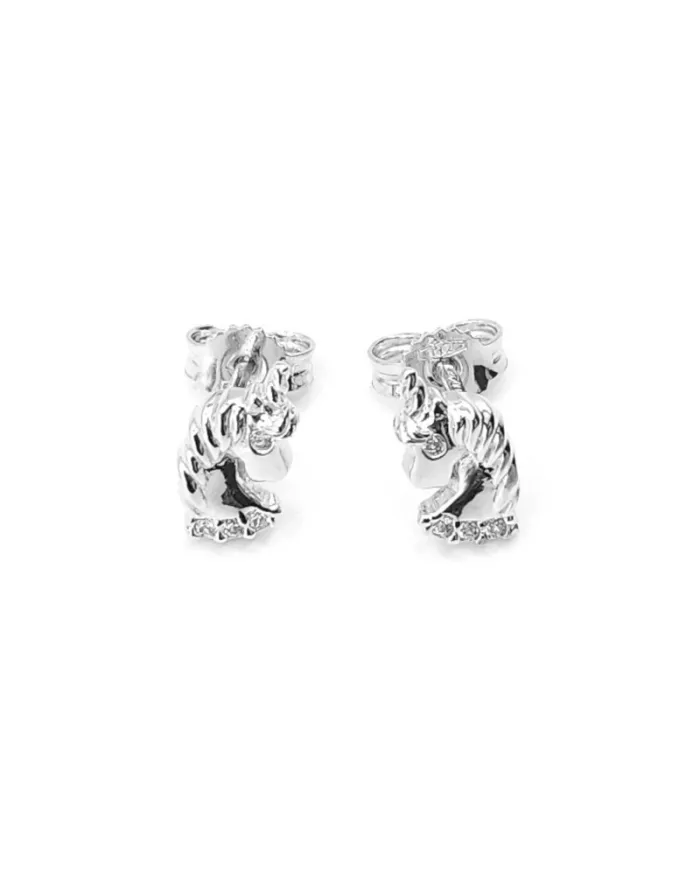 Boucles d'oreilles licorne en or blanc Casella Gioielli