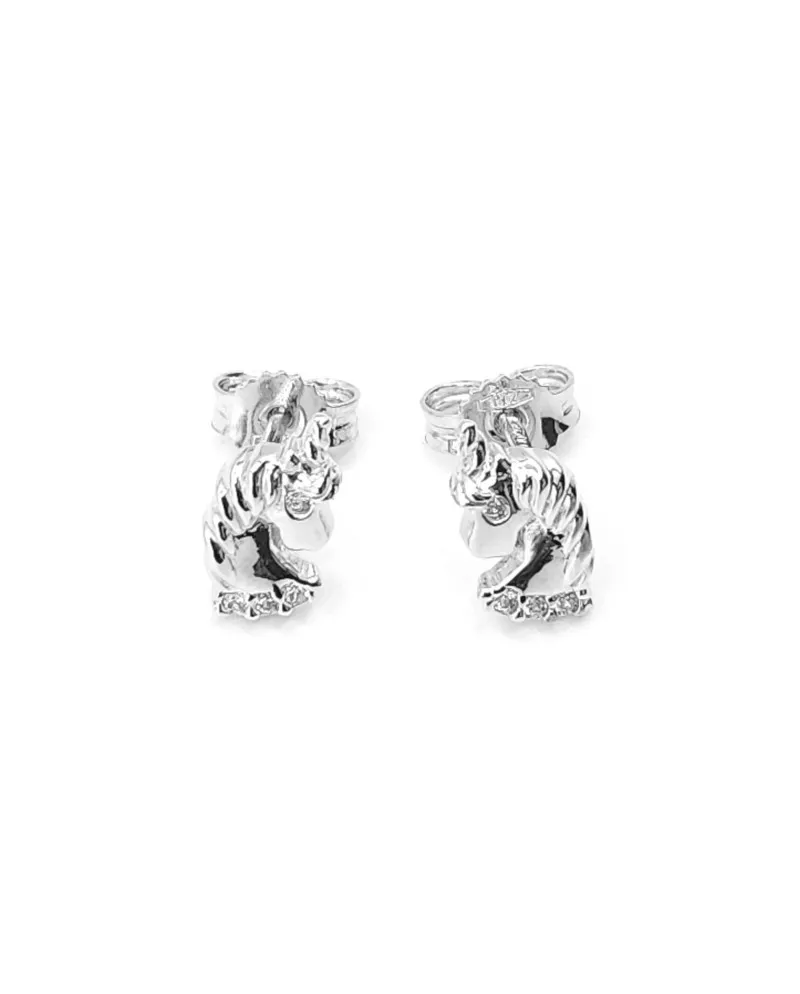 Boucles d'oreilles licorne en or blanc Casella Gioielli