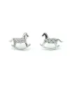 Boucles d'oreilles pour bébé fille Casella Gioielli en or blanc avec chevaux à bascule