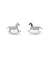 Casella Gioielli Baby Girl Earrings in White Gold with Rocking Horses