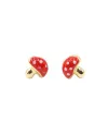 Boucles d'oreilles pour bébé fille Casella Gioielli en or jaune avec champignons émaillés