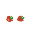 Casella Gioielli Baby Girl Earrings in Yellow Gold with Enamelled Strawberries