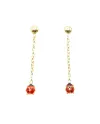 Casella Gioielli Yellow Gold Pendant Earrings for Girls with Enamelled Ladybugs