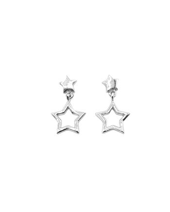 Casella Jewelry Girl's Pendant Earrings in White and Yellow with Stars