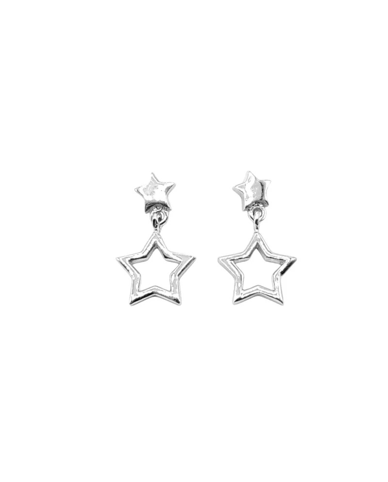 Boucles d'oreilles pendantes pour fille Casella Jewelry en blanc et jaune avec étoiles Boucles d'oreilles pendantes pour fille Casella Jewelry en blanc et jaune avec étoiles