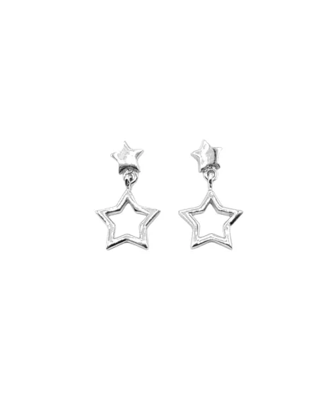 Boucles d'oreilles pendantes pour fille Casella Jewelry en blanc et jaune avec étoiles