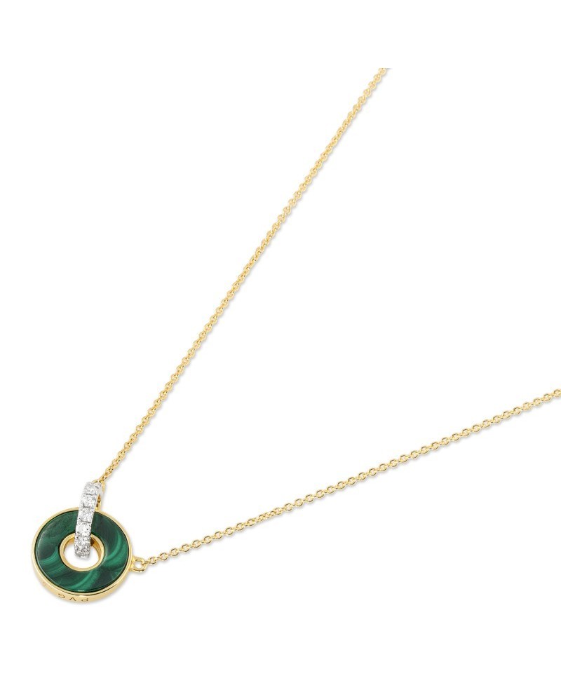 Ponte Vecchio Promesse Choker in Yellow Gold with Malachite and Diamond Pendant