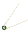 Collier ras du cou Ponte Vecchio Promesse en or jaune avec pendentif en malachite et diamant