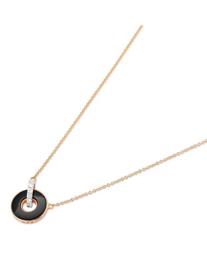 Ponte Vecchio Promesse Choker in Rose Gold with Onyx and Diamond Pendant