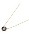 Collier ras du cou Ponte Vecchio Promesse en or rose avec pendentif en onyx et diamant