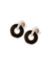 Boucles d'oreilles Promesse Ponte Vecchio en or rose avec onyx et diamants