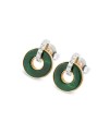 Boucles d'oreilles Ponte Vecchio Promesse en or rose avec malachite et diamants