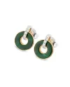 Ponte Vecchio Promesse Earrings in Rose Gold with Malachite and Diamonds