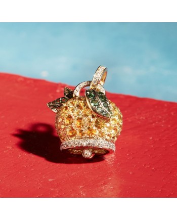 Pendentif Chantecler Lemon Campanella Medium en or avec saphirs, tzavorites et diamants