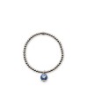 Chantecler silver elastic bracelet with blue enamel bell